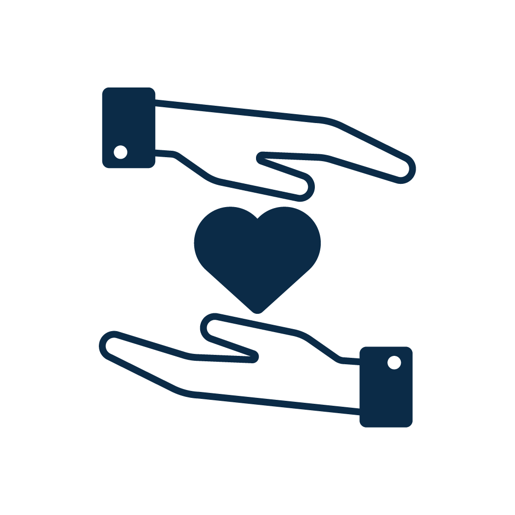 support icon - two hands around a heart.
